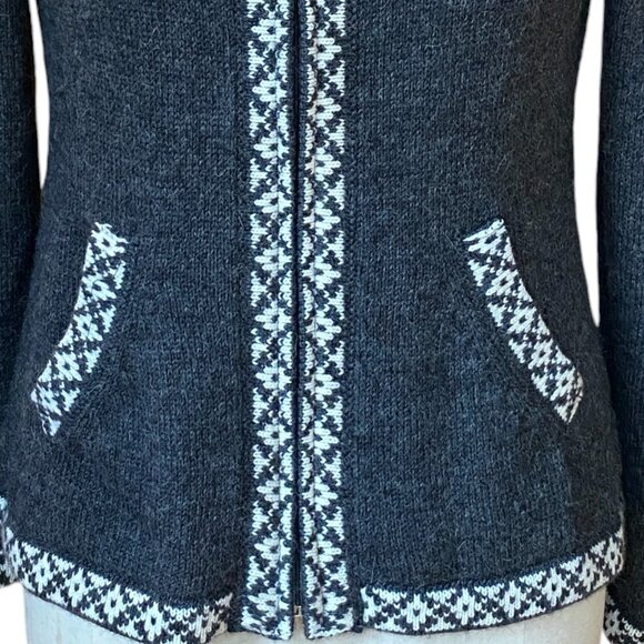 Alpaca Imports Fair Isle Sweater Zip Nordic British Countryside Grannycore Ski-M - Picture 4 of 12